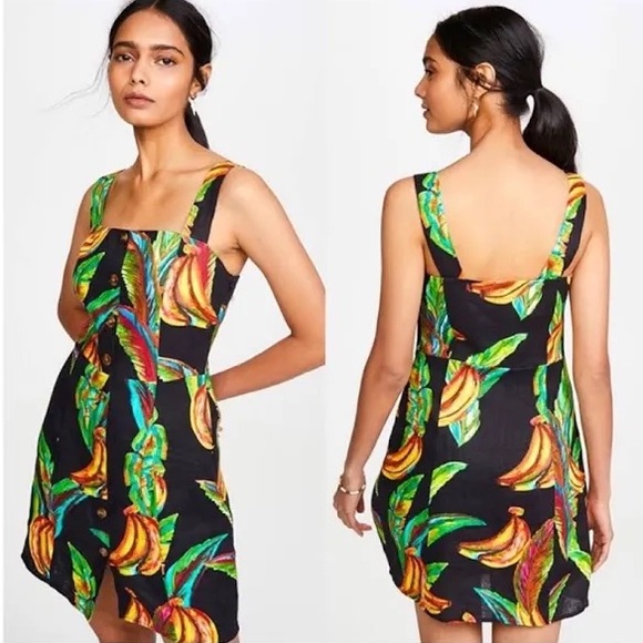 FARM Rio Dresses & Skirts - FARM Rio Preta Banana Linen Mini Dress